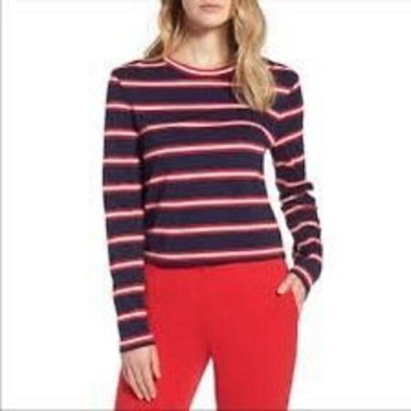 Halogen Striped Long Sleeve Top | S - Picture 1 of 4